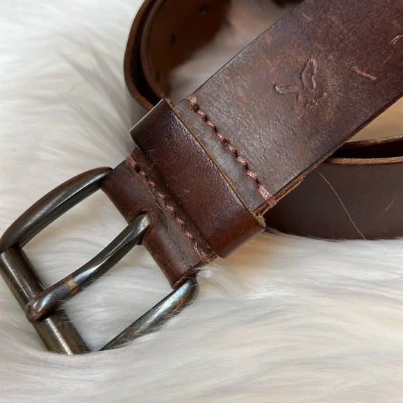 Men’s American Eagle Brown Leather Belt Size 32-34 - Picture 2 of 9